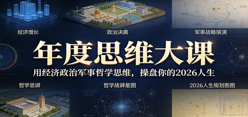 年度思维大课，用经济政治军事哲学思维，操盘你的2026人生
