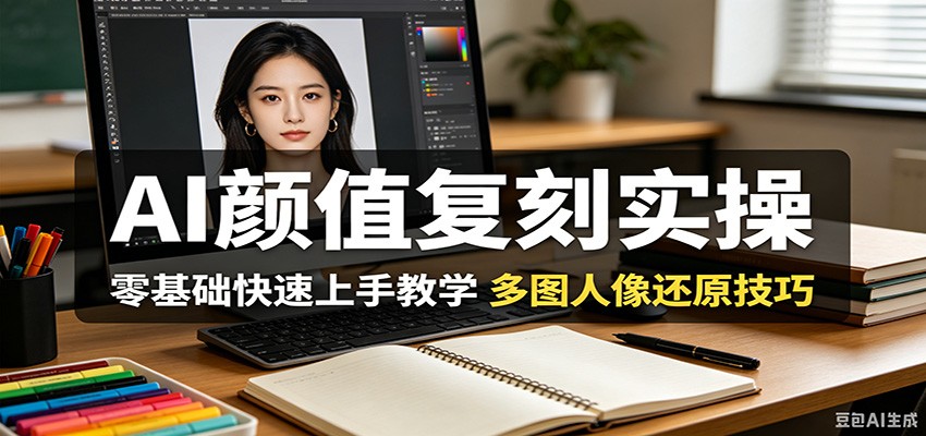 AI颜值复刻实操，零基础快速上手教学，多图人像还原技巧