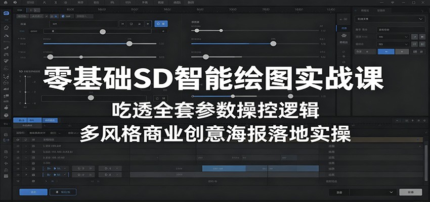 零基础SD智能绘图实战课：吃透全套参数操控逻辑，多风格商业创意海报落地实操